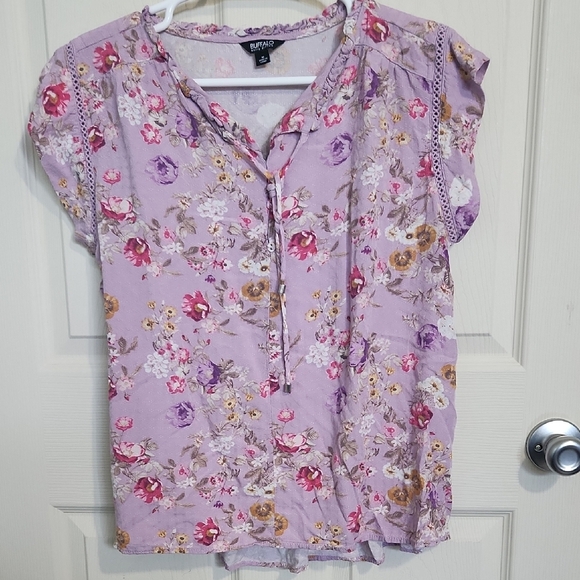 RAFFAELLO ROSSI Tops - Raffaello Rossi Lavender Floral Blouse